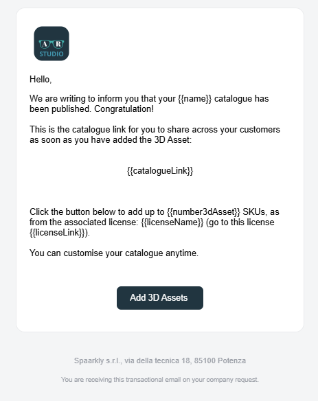 New Catalogue Published Template