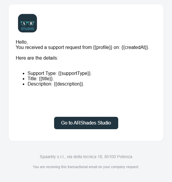 Admin Support Request Template