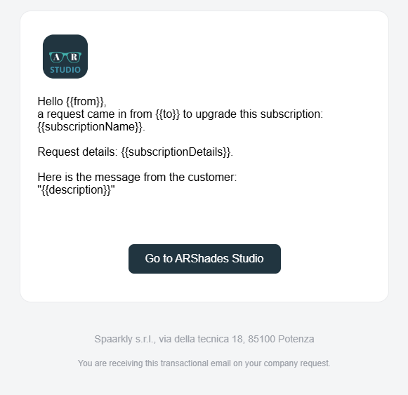 Subscription Upgrade Request Template