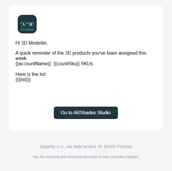 Weekly SKU Assigned Template