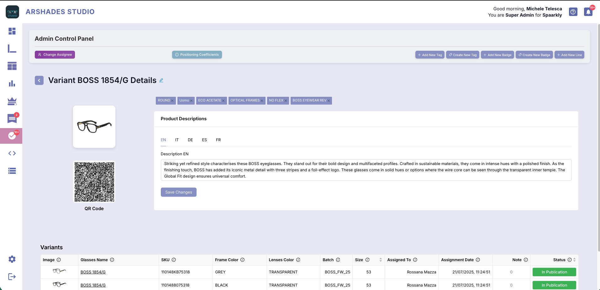 ARShades Studio Variants